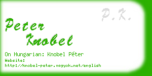peter knobel business card